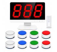 Système sonore sans fil avec 1 moniteur, 8 sonneries, télécommande et 3 modes de réponse pour concours scolaires, jeux télévisés
