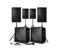 Système Sonorisation 4400W Complet, 4 Enceintes, 2 Subwoofers USB/BLUETOOTH CABLE PC + Pieds, Prestations, Micro SONO DJ PA BAR