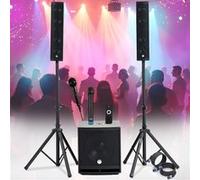 BM SONIC Système sonorisation complet 1200W Enceintes DJ SUB 38 cm USB/Bluetooth 2 micros