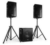 Système sonorisation complet - 2 enceintes 12" + Caisson 15" + Câbles - 800W CUBE1512-SE-2 G