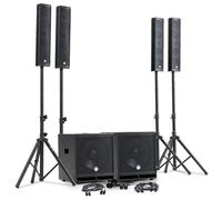 Système Sonorisation Complet 2400W DJ BM SONIC, 4 Enceintes satellites, 2x Méga SUB 38cm USB/Bluetooth, Supports Câbles, Micros