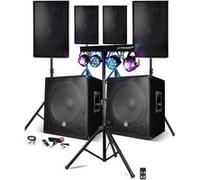 Système Sonorisation Complet Mariage Fête 4400W, 4 Enceintes, 2 SUBS USB/BLUETOOTH CABLE PC, Prestations SONO DJ LUMIERES LED