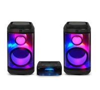 Système Sonorisation Pickering PKG2760, 2 enceintes 2 voies 30cm 12"" avec Effets LED Ampli 2x760W Bluetooth USB Optique RADIO FM