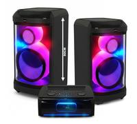 Système Sonorisation Pickering PKG2760,2 enceintes 30cm MEGA BASSES avec Effets LED Ampli 2x760W Bluetooth USB Optique RADIO FM