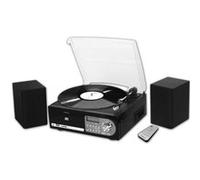 Majestic Système stéréo TT-38R – Plateau 33/45/78 tours, CD/MP3, USB/SD, Cassette – Noir