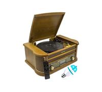 Système stéréo - Roadstar HIF-1993BT Vintage HiFi rétro Bois avec Tourne-disques (Bluetooth, FM, CD) Couleur Bois