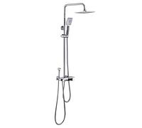 Système thermostatique Laiton, Affichage numérique Chrome Finish avec Pomme carrée Robinet secoueur Douche en Argent Moderne pour hôtel Salle de Bain