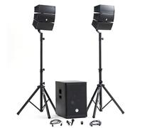 Pack Sonorisation DJ complet BMS-12-ARRAY-BT, 1000W, Enceintes satellites, Caisson 31cm USB/Bluetooth, Supports Câbles