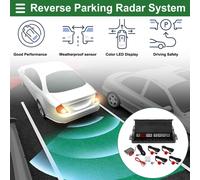 Système Universel De Radar De Recul Pour Voiture Avec Avertissement Sonore De Distance De Détection De 4 Capteurs De Stationnement rouge