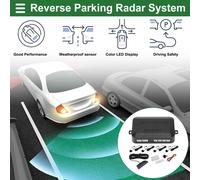 Système Universel De Radar De Recul Pour Voiture Avec Capteurs De Stationnement À Distance Noirs 4 Détecteurs D'Alarme De Rappel