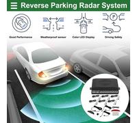 Système universel de radar de recul pour voiture avec capteurs de stationnement de recul, alarme sonore de rappel de distance de détection blanche 6 capteurs de stationnement