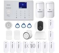 Systèmes d'alarme GSM/WLAN Système complet avec caméras de surveillance, système d'alarme TECPEAK maison, kit de sécurité domestique (KIT3)