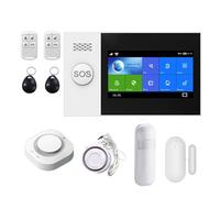 Systèmes D'alarme Maison Système D'alarme De Sécurité TUYA 4G, Contrôle Via Application Smart Life, avec Détecteur Caméra IP, Kit WiFi sans Fil for Maison Intelligente(F)