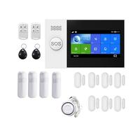 Systèmes D'alarme Maison Système D'alarme WiFi GSM 4G Tuya Smart Life APP, Kit De Sécurité sans Fil, Support(Set-E)