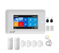 Systèmes D'alarme Maison Tuya - Système D'alarme De Sécurité WiFi GSM, avec Caméra IP, Capteur Mouvement PIR, Sirène, sans Fil, Kit Anti-cambriolage for Maison Intelligente(D)