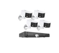Systèmes de caméras de vidéosurveillance, Caméra de sécurité 6MP double objectif 8CH NVR Ultra HD POE Ai détection humaine CCTV Kit de vidéosurveillance panoramique 180 degrés(None,8CH 4Pcs Camera-01)