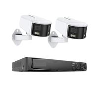 Systèmes de caméras de vidéosurveillance, Caméra de sécurité 6MP Double Objectif 8CH NVR Ultra HD POE AI détection Humaine CCTV Kit de vidéosurveillance panoramique 180 degrés(2T,8CH 2Pcs Camera)