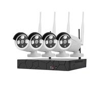 Systèmes de caméras de vidéosurveillance, H.265 IPTV 2MP HD Caméra De Sécurité IP sans Fil Système De Vidéosurveillance Bidirectionnel Étanche PTZ 4CH P2P NVR Surveillance Vidéo(4CH NVR 4 Camera)