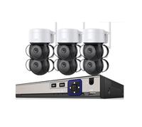 Systèmes de caméras de vidéosurveillance, Kit De Vidéosurveillance sans Fil 8MP, Caméra IP 4K NVR CCTV, Mini Système De Sécurité for Caméra PTZ Domestique, Kit 8CH(None,6 Cameras)