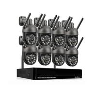 Systèmes de caméras de vidéosurveillance, Système de caméra de sécurité vidéo sans Fil 10CH 3MP, caméra IP bidirectionnelle extérieure P2P, Kit de Surveillance CCTV NVR(8CH NVR 8 Camera C)