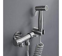 Systèmes de Douche de Bain avec Robinet d'eau Robinets de Bidet, Robinet de Douche de Salle de Bain en Acier Inoxydable brossé Bidet Pulvérisateur de Toilette à Deux Fonctions Mélangeur de