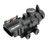 ASG Strike Systems Lunette de visée Lumineuse 4x32 Rouge/Verte, 2 Rails + Adulte Unisexe, Noir, Taille unique