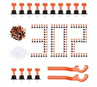 Systèmes de Nivellement pour Carrelage, 302 Pièces Kit de Nivellement pour Carreaux, Croisillon Carrelage Autonivelant avec 2 Clé Spéciales et des 2 mm Croix, pour les Carreaux du Salon