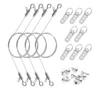 Systèmes de suspension professionnels pour œuvres d'art - Capacité de 22,7 kg - Fil d'acier avec anneaux en D et crochet pour travaux d'art lourds - Matériel de suspension haute résistance