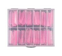 Systèmes d'ongles en acrylique transparent - Moule à ongles en gel UV - Couverture complète - Pointe Fasle avec échelle - Outil de manucure et pédicure - Embouts artificiels avec échelle
