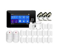 Systèmes Sécurité Domestique Clavier Tactile SOS WiFi GSM système d'alarme Smart Home Security capteur sans Fil température humidité Affichage(B)