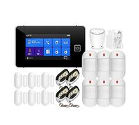 Systèmes Sécurité Domestique Clavier Tactile SOS WiFi GSM système d'alarme Smart Home Security capteur sans Fil température humidité Affichage(C)