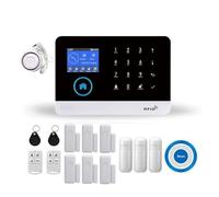 Systèmes Sécurité Domestique Système D'alarme De Sécurité Anti-cambriolage Intelligent sans Fil WiFi GSM avec Sirène Stroboscopique Extérieure/intérieure Smart Life TUYA APP Télécommande(L)