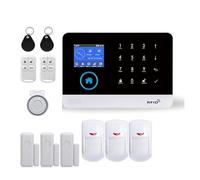 Systèmes Sécurité Domestique Système D'alarme De Sécurité Domestique sans Fil, Wi-FI, GSM, Anti-cambriolage, TUYA, avec Capteur Mouvement PIR, Compatible Les Animaux Domestiques(H)