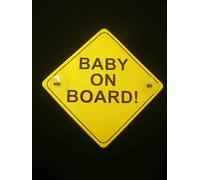 SystemsEleven Pancarte de voiture à fixation par ventouse avec inscription "Baby on board" ("Bébé à bord") Jaune