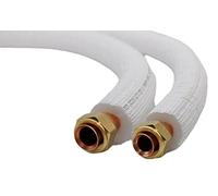 SYSTERM Conduite de réfrigérant pour climatisation split, tube en cuivre isolé prêt à l'emploi 1/4" + 3/8", les tubes préisolés pour gaz de refroidissement R32, R410A et R407C (longueur: 11 m)