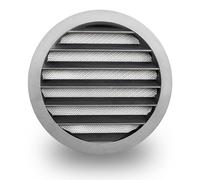 SYSTERM Grille d'aération ronde en aluminium avec filet anti-insectes. Grille en aluminium.