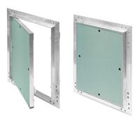 SYSTERM Révision Rabat de GK 500x500mm Plâtre 12,5 mm KRAL14 Trappe de révision. Porte 50x50cm ouverture trappe de nettoyage entretien avec cadre en aluminium adapté aux pièces humides Vert