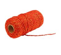 SYSUII 100M / 2mm Fil de coton, 3 rouleaux de ficelle de boulanger, corde artisanale décorative, corde en coton, corde à tricoter pour emballages cadeaux, artisanat, jardinage - Or rouge