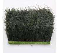 SYSUII Bordure à franges en plumes d'autruche - 1 m - 8-10 cm - Pour bricolage, robe, couture, artisanat, costumes, décoration d'Halloween, accessoires de bricolage - Vert