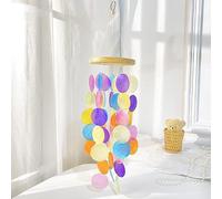 SYSUII Carillon à vent - Décoration bohème - Coquillage - Attrape-rêves - En nacre - Décoration de jardin - 60 x 40 x 13 cm - Capiz - Guirlande à suspendre pour fenêtre ou décoration de salon