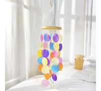 SYSUII Carillon éolien, décoration bohème, coquillage, attrape-rêves, carillons éoliens, décoration de jardin, 60 x 40 x 13 cm, guirlande de coquillages, décoration pour fenêtre ou décoration de