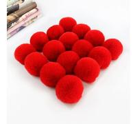 SYSUII Lot de 10 pompons en fourrure synthétique de 8 cm - Pour femme et fille - Décoration de Noël - Porte-clés - Rouge