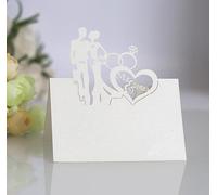 SYSUII Lot de 100 cartons de table de mariage, cartes d'invités à étiqueter, marque-places, décoration de table pour badges nominatifs, cartes nominatives, cartes de mariage, fêtes, anniversaires -
