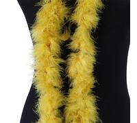 SYSUII Lot de 2 guirlandes moelleuses boa boa en plumes de dinde - Accessoire de fête - Pour femme et enfant - Carnaval - Costume de fête à thème - 2 m par couleur - Curcuma