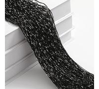 SYSUII Lot de 2 rideaux à fils 100 x 200 cm - Rideau anti-mouches pour porte de terrasse - Rideau décoratif - Séparateur de pièce - Rideau de fenêtre - Rideau en corde pour portes, salon - Noir