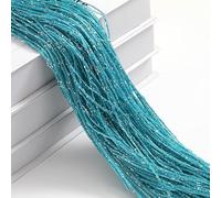 SYSUII Lot de 2 rideaux à fils 100 x 200 cm - Rideau anti-mouches pour porte de terrasse - Séparateur de pièce - Rideau de fenêtre - Rideau en corde pour portes, salon - Bleu clair