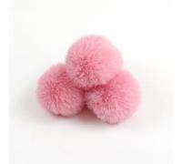 SYSUII Lot de 20 pompons en fourrure synthétique - 5 cm - Pour chapeaux et bonnets en tricot - Pendentif de sac - Porte-clés - Bricolage - Raton laveur - Boule à cheveux - Rose