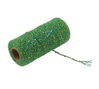 SYSUII Lot de 3 rouleaux de ficelle en coton - 100 m x 2 mm - Corde de bricolage - Corde décorative - Corde en coton - Corde à tricoter pour emballage cadeau, artisanat, jardinage, vert doré