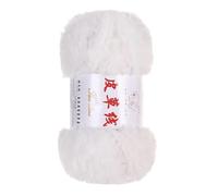 SYSUII Lot de 4 pelotes de fil de fourrure synthétique de 100 g - Pelote de laine à tricoter à la main - Pelote de laine synthétique moelleuse - Pour crochet, pull, écharpe, bonnet - Blanc