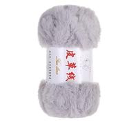 SYSUII Lot de 4 pelotes de fil de fourrure synthétique de 100 g - Pelote de laine à tricoter à la main - Pelote de laine synthétique moelleuse - Pour crochet, pull, écharpe, bonnet - Gris